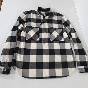 J Crew Flannel 1/2 Zip Buffalo Check Shirt Jacket